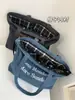 Bolsas Outono/Inverno 2025 Coreanas de Nicho Estudante Grande Capacidade Tote Ombro Bordado Jeans Lona