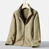 Chaqueta de Polar Transfronteriza 2024 con Polar Extra y Nueva Chaqueta Polar Polar Gruesa y Cálida para Parejas, Cuello Alto Cálido Versátil Negro