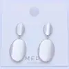 Pendientes de Aguja de Plata Transfronterizos Pendientes de Color Oro Real que Conservan el Color para Mujer Geométricos Redondos Cuadrados Ovalados Aleación Exquisitos Pendientes Brillantes