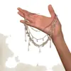 Colar de contas branco e rosa com atmosfera super fada, gargantilha multicamadas para empilhar para mulheres, corrente doce de nicho para a clavícula