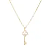 Collar Colgante de Llave con Cruz de Plata de Ley S925 Chapado en Oro de 14K Transfronterizo para Mujer, Cadena de Cuello Vintage de Lujo Ligero Exquisita de Venta Caliente