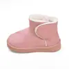Botas de nieve para niños forradas de felpa con suelas suaves de ante sintético, ligeras y versátiles, zapatos de algodón cálidos y resistentes al frío para niños