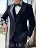 Terno Dupla Face Terno Masculino Negócios Estilo Britânico Casual Formal Noivo Traje de Casamento Smoking de Alta Qualidade