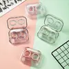 Estojo Portátil para Lentes de Contato, Simples e Fofo, Caixa de Armazenamento Companheira Estilo Ins para Meninas, Estojo Transparente de Alta Qualidade para Lentes de Beleza