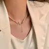 Collar de Perlas Barrocas Coreanas para Mujer Cadena para Clavícula de Mariposa Accesorios de Lujo Discretos Joyería Collar Nuevo Estilo 2025