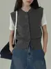 Roupa de intelectual! Outono e Inverno Artefato Dobrável Sem Mangas Simples Slim Colete Cardigan