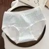 Ropa Interior de Algodón Puro para Mujer 10A Antibacteriana Dulce Floral Cintura Media Alargada Entrepierna de Algodón Puro Cómodos y Transpirables Calzones para Mujer