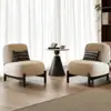 Sofá individual para sala de estar em estilo creme, salão de beleza moderno, casa de temporada, showroom, conjunto de cadeiras de sofá de lazer em veludo fosco