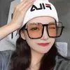 Gafas de sol para mujer, protección UV, montura retro de medio aro de alta gama, gafas de sol cuadradas con protección solar para hombre, gafas de sol para adelgazar de celebridad de internet sin necesidad de maquillaje