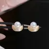 Acessórios DIY Prata Esterlina S925 Fosca Yuanbao Brinco de Pérola Brincos Base em Branco Pequeno Versátil Brinco Base de Prata Mulheres