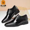 Zapatos de Vestir Formales de Cuero Genuino para Hombres Mayores, Zapatos con Cordones de Patrón de Cocodrilo Puntiagudos para Hombre, Zapatos de Trabajo Brillantes de Retazos