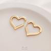 Aretes con Retención de Color en Forma de Corazón Oro 14K Corazón de Durazno Aretes en Forma de Amor Gancho Francés para Oreja Moda Popular en Internet Hecho a Mano DIY