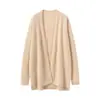 Cardigan de Punto Elegante de Moda para Mujer Konsaini Hilo 100% Cachemir Puro Abrigo Casual Holgado
