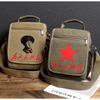 Bolso de Hombro para Hombre Bolso de Lona Bolso Retro Bolso Cruzado Lei Feng Bolso de Hombro de Cinco Estrellas Bolso de Estudiante Bolso de Moda para Hombre