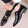 Zapatos de Cuero Nuevos Zapatos de Vestir de Negocios para Hombre Zapatos Coreanos para Hombre Juveniles Talla Grande Punta Resistentes al Desgaste Transpirables Casuales Zapatos de Boda