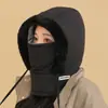 Chapéu Masculino de Inverno para Ciclismo Máscara Fria Cachecol de Pescoço Quente de Inverno Chapéu Pulôver Chapéu Espesso à Prova de Vento com Forro de Lã Proteção de Orelha para Mulheres