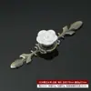 Puxador de Cerâmica para Móveis Gaveta de Armário Buraco Único Moderno Simples Pastoral Preto e Branco Estilo Europeu Buraco Único Redondo Puxador de Flor Rosa
