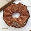 Goma para el Cabello de Flor de Encaje Estilo Coreano Scrunchie Grande con Acabado de Alta Gama, Extra Grande, Resistente, Accesorio Grande para Cola de Caballo para Navidad