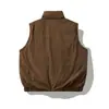 Ropa Vintage Yidao 2026 Invierno Nuevo Estilo Retro Japonés Ropa de Trabajo con Bolsillo Grande Cuello Alto Chaleco de Plumas de Pato Blanco 90