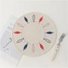 Manteles Individuales Redondos Escandinavos Estampados para Decoración del Hogar, Posavasos Aislantes, Manteles para Plato, Manteles para Tazón, Posavasos Simples Engrosados para Té y Manteles para Olla