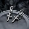 Brincos de Cruz com Microcravação de Diamantes, Brincos, Brincos de Cruz Clássicos Tendência Europeus e Americanos para Homens, Acessórios Femininos e Versáteis