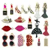 Aleación Canal de Goteo de Aceite Estilo Chanel Bolso Labial Gafas de Sol Sombrero Colgante Pulsera Pendientes Llavero Accesorios de Joyería