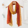 Estilo Celebridad de Internet Mismo Estilo Versátil Plisado Degradado Primavera y Otoño Algodón y Lino Bufanda Bufanda Artística para Mujer Otoño e Invierno Chal Estilo Coreano Bufanda