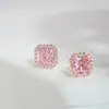 Brincos de Zircônia Geométrica Coreana em Prata 925 Agulha Cubo de Açúcar para Mulheres, Brincos Exquisitos Versáteis Elegantes com um Toque de Luxo Leve e de Alta Qualidade