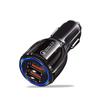 Cargador de coche de carga rápida transfronteriza QC3.0, cargador de teléfono móvil para coche, mini cargador de coche de carga rápida dual USB uno a dos para coche