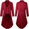 Roupas Masculinas Novas 2024 Jaqueta Gótica Smoking a Vapor Casaco da Era Vitoriana Roupas de Performance