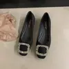 2026 Nuevos Zapatos de Mujer Estilo Coreano con Pedrería y Tacón Bajo para Primavera y Otoño, Zapatos de Hada Elegantes Estilo Francés para Combinar con Vestidos, Zapatos Planos de Noche