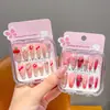 Pegatinas de Uñas Infantiles de Dibujos Animados Kuromi Largas Desmontables Usables Pegatinas de Uñas para Niñas Pegatinas de Arte de Uñas Juguete Pegamento de Gelatina