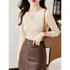 Procesamiento OEM ropa de mujer 2026 nueva moda otoño e invierno elegante top de punto elegante de punto con hombros descubiertos de manga larga