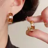 Brincos Quadrados Cor de Café com Zircônia Versáteis Retrô da Moda Francesa para Mulheres, Brincos Elegantes Simples de Luxo Leve de Alta Qualidade Atacado
