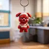 Llavero Acrílico Nuevo Modelo Transfronterizo 2D Indestructible Perro Rojo Pequeño Colgante Llavero Acrílico
