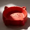 Tazón para Mascotas Tazón de Dibujos Animados para Perro Cara de Gato Plástico Ecológico Alfombrilla Antideslizante Tazón para Gato Productos para Mascotas Fábrica Venta al por Mayor