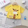 Novo Conjunto de Manga Curta Infantil Meninos Algodão Puro Shorts de Verão Comércio Exterior Meninas Camiseta Roupas Vestuário Infantil Conjunto de Duas Peças