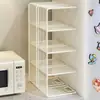 Estante para film transparente, rollo de papel para trapos, rizador de pelo, estante de almacenamiento empotrado para armario de cocina, artefacto de capas para armario de bolsas de conservación