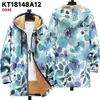 Chaqueta de Estilo Nuevo Transfronteriza con Patrones Multicolor, Cremallera de 6 Elementos, Cárdigan con Capucha, Abrigo de Algodón Polar Engrosado de Invierno con Forro Amarillo