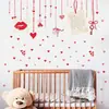Pegatinas de Papel Tapiz Estilo Lujo Nórdico Ligero con Forma de Corazón, Calcomanías Divertidas Rojas con Forma de Corazón de Labios, Autoadhesivas para Decoración de Cabecera de Dormitorio