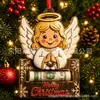 Novo produto transfronteiriço Ornamento de Presente em Dinheiro Desenho animado de Natal Presente em Dinheiro Artesanato em Madeira Pingente