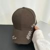 Gorra Lavada Bordada con Letra Lateral Verano Estilo Americano Combinable Cabeza Grande Sombrero para el Sol Moda Urbana Gorra de Béisbol para Hombre