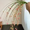 Ramo de Perla de Hierro Acero Rojo Frijol Estilo Ins Ramo de Flor de Sauce Accesorios de Decoración Material Floral DIY Lote