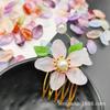 Estrella Cristal tailandés diy accesorios de joyería pétalo antiguo horquilla hebilla para la cabeza material para aretes 12X19 vidrio flor de durazno gorda