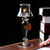 Diseño de lámpara de mesa europea directa de fábrica, portavelas de cristal romántico, accesorios de decoración para el hogar