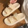 Zapatillas de estilo coreano personalizadas con doble tira, de moda, para mujer, de verano, suaves, con suela gruesa, para interiores y el hogar, estilo hada dulce