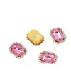 15X20Mm Cuadrado de Doble Capa Lazo de Pedrería Material DIY Cinta Pasador de Pelo Accesorio para el Cabello Centro de Flor Joyería Hecha a Mano