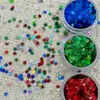 Pó glitter floco de neve a laser de Natal transfronteiriço 4mm areia líquida lantejou enchimento de presente de feriado peças de glitter de vários formatos