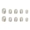 Estrella Brillante Ojo de Gato Textura de Alta Gama Estilo Chica Elegante Estilo Dama Madura Iluminador Arte de Uñas Estilo Corto Uñas Postizas de Presionar 30-t