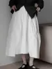 Anúncio / Estilo Escuro Yamamoto Pregas Irregulares Cintura Alta Silhueta Emagrecedora Linha A Elegante Saia Branca